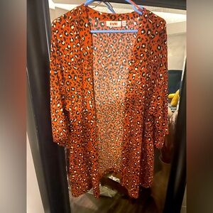 Evri Cardigan orange leopard